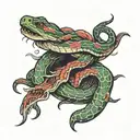  self eating Snake tattoo design idea