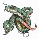  self eating Snake tattoo design idea