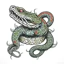  self eating Snake tattoo design idea