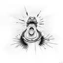 the scream painting with psyduck tattoo design idea