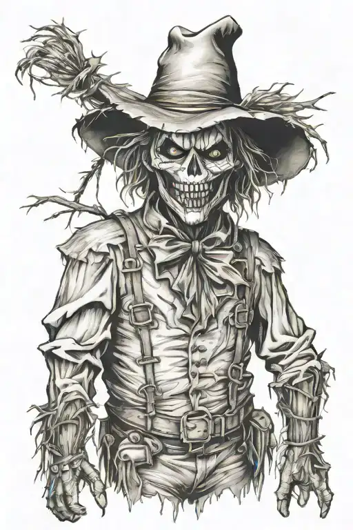 Scarecrow character from batman tattoo design idea