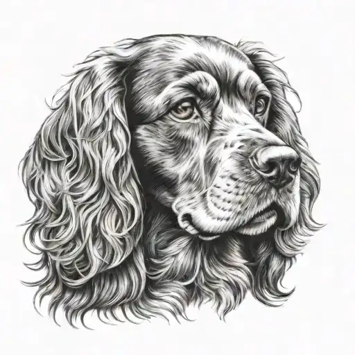 cocker spaniel dog tattoo design idea