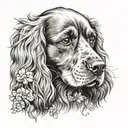 cocker spaniel dog tattoo design idea