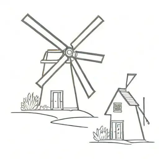 windmill  tattoo design idea