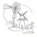 windmill  tattoo design idea