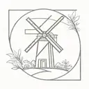 windmill  tattoo design idea