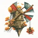 windmill  tattoo design idea