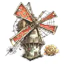 windmill  tattoo design idea