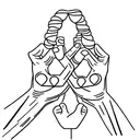 A simple outline of two hands holding each other, symbolizing the strong bond and friendship between you and your cousin tattoo design idea