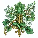 NORDIC GREEN MAN AND TREE OF LIFE tattoo design idea