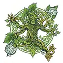 NORDIC GREEN MAN AND TREE OF LIFE tattoo design idea