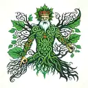 NORDIC GREEN MAN AND TREE OF LIFE tattoo design idea