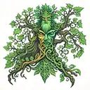 NORDIC GREEN MAN AND TREE OF LIFE tattoo design idea