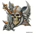 Viking warrior skull sail boat sailing tattoo design idea