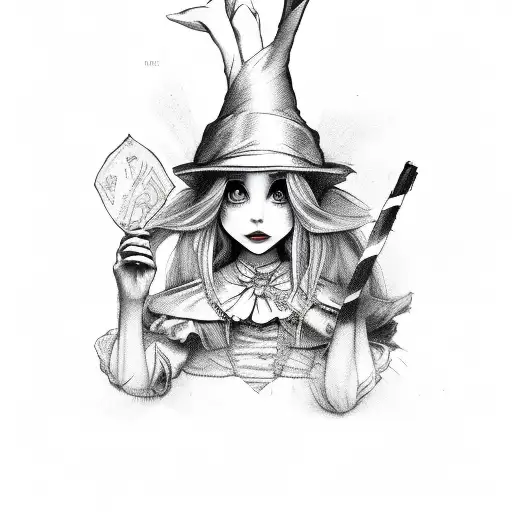 Alice in wonderland tattoo design idea