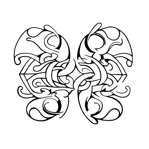 thick dark solid black single line norse trible necklace from collar bones down sternum  tattoo design idea