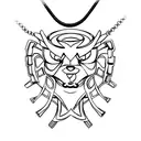 thick dark solid black single line norse trible necklace from collar bones down sternum  tattoo design idea