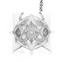 thick dark solid black single line norse trible necklace from collar bones down sternum  tattoo design idea