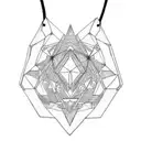 thick dark solid black single line norse trible necklace from collar bones down sternum  tattoo design idea