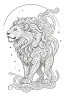 leo zodiac sign tattoo design idea