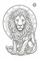 leo zodiac sign tattoo design idea