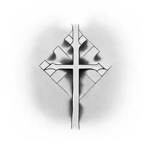 The word faith with a cross below tattoo design idea