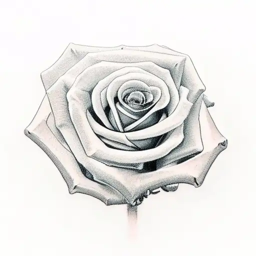 skeleton hand holding long stem rose tattoo design idea