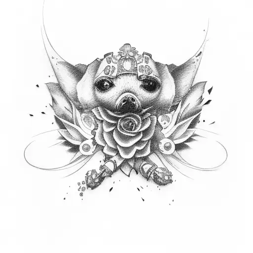 thug girl pistols tattoo design idea