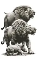 lion and rhino standing strong amidst tattoo design idea