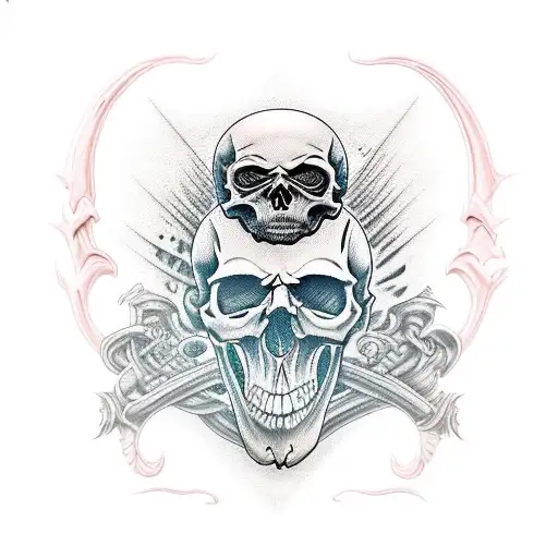 evil skull tattoo design idea