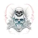 evil skull tattoo design idea