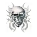 evil skull tattoo design idea