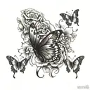a tattoo that symbolizes resilience,love for family and love for peace of mind with a bit of butterfly  tattoo design idea