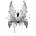 Nordic runes forming the silhouette of a raven tattoo design idea