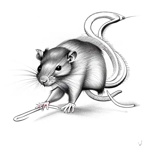 rat & monkey with 4, 9 & 21 tattoo design idea