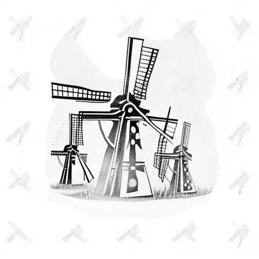 Dutch Windmill  tattoo design idea