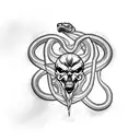 metallica snake with a metallica logo tattoo design idea