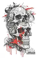 skull metallica lyrics tattoo design idea