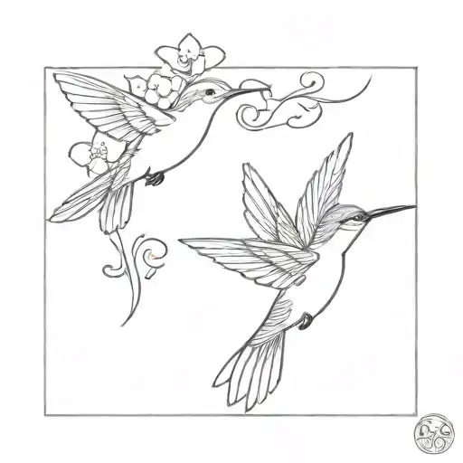 humming-bird  amor fati tattoo design idea
