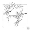 humming-bird  amor fati tattoo design idea