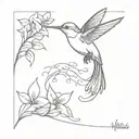humming-bird  amor fati tattoo design idea