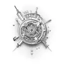 Bio mechanical  tattoo design idea