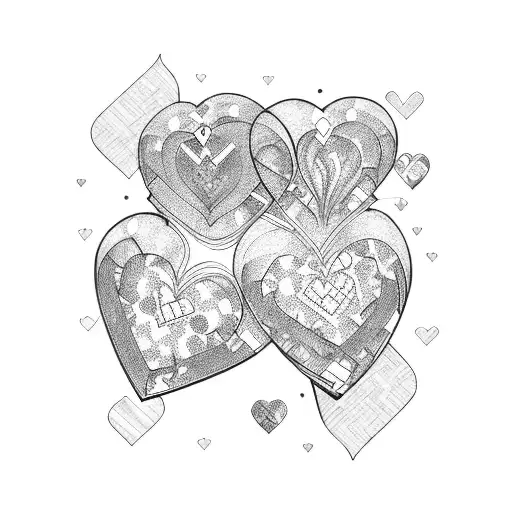 Two intertwined hearts shaped like puzzle pieces tattoo design idea