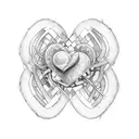 Two intertwined hearts shaped like puzzle pieces tattoo design idea