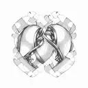 Two intertwined hearts shaped like puzzle pieces tattoo design idea