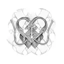 Two intertwined hearts shaped like puzzle pieces tattoo design idea