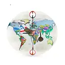 A clock with a world map as its face, showing the time of your favorite travel destination tattoo design idea
