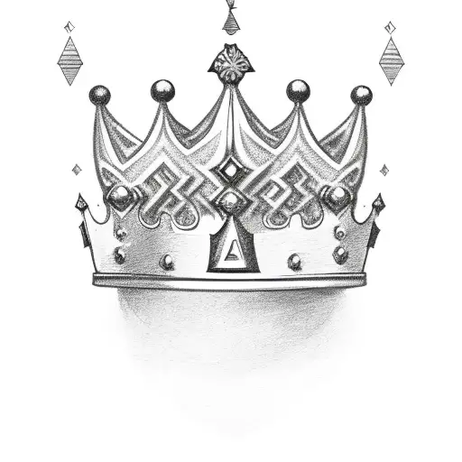 alphabet GD forming a crown tattoo design idea
