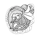 stoicism, balance, elephant tattoo design idea