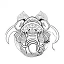 stoicism, balance, elephant tattoo design idea